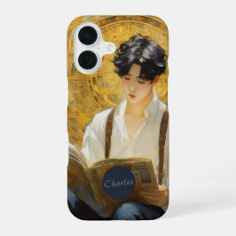 Romantische Vintage Stilkunst des Lesens iPhone 16 Hülle