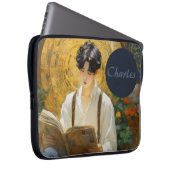 Romantische Vintage Stilkunst des Lesens Laptopschutzhülle (Vorne Rechts)