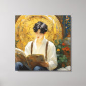 Romantische Vintage Stilkunst des Lesens Leinwanddruck (Vorderseite)