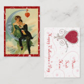 Romantische Vintage Valentine-Liebe Mitteilungskarte (Vorne/Hinten)