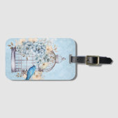 Romantische Vintage Wasserfarbe Blumengeburt Gepäckanhänger (Vorderseite (Horizontal))