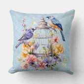 Romantische Vintage Wasserfarbe Blumengeburt Kissen (Vorderseite)