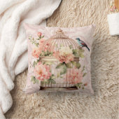 Romantische Vintage Wasserfarbe Blumengeburt Kissen (Decke)