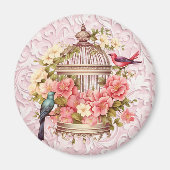 Romantische Vintage Wasserfarbe Blumengeburt Magnet (Vorne)