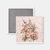 Romantische Vintage Wasserfarbe Blumengeburt Magnet (Vorderseite/Rückseite)