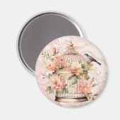 Romantische Vintage Wasserfarbe Blumengeburt Magnet (Vorderseite/Rückseite)