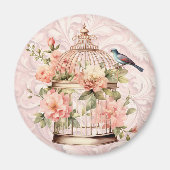 Romantische Vintage Wasserfarbe Blumengeburt Magnet (Vorne)
