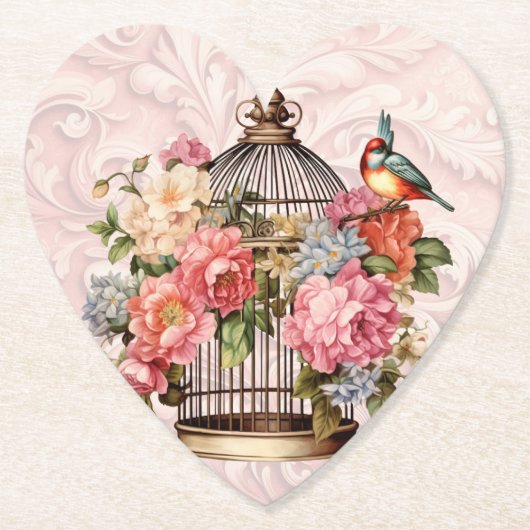 Romantische Vintage Wasserfarbe Blumengeburt Untersetzer (Vorderseite)