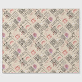 Romantische Vintage Zeitung Geschenkpapier (Flach)