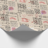 Romantische Vintage Zeitung Geschenkpapier (Ecke)