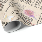 Romantische Vintage Zeitung Geschenkpapier (Rolleneckpunkt)