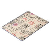 Romantische Vintage Zeitung Notizblock (Linke Seite)