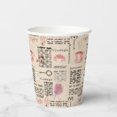 Romantische Vintage Zeitung Pappbecher (Rückseite)
