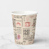 Romantische Vintage Zeitung Pappbecher (Links)