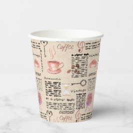 Romantische Vintage Zeitung Pappbecher