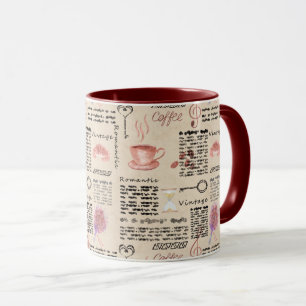 Romantische Vintage Zeitung Tasse