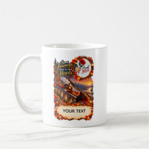 Romantische Vintage-Zug-Fotokarte Kaffeetasse