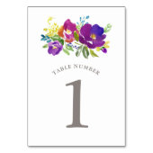 Romantische Violett-Tischnummer Tischnummer (Vorderseite)