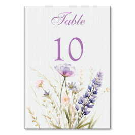 Romantische violette Blume Hochzeit Tischnummer