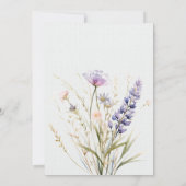 Romantische violette Blume Hochzeitstisch Einladung (Rückseite)