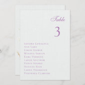 Romantische violette Blume Hochzeitstisch Einladung (Vorne/Hinten)