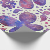 Romantische violette Blume und Blätter Originelle  Geschenkpapier (Ecke)