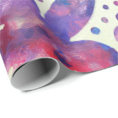 Romantische violette Blume und Blätter Originelle  Geschenkpapier (Rolleneckpunkt)
