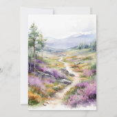 Romantische violette Blume und Waldhochzeiten Einladung (Rückseite)