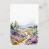 Romantische violette Blume Waldhochzeit RSVP Card Begleitkarte (Rückseite)