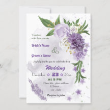 romantische violette Blumen botanische Hochzeit