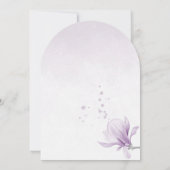 romantische violette Blumen botanische Hochzeit Einladung (Rückseite)