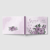 romantische violette Blumen botanische Hochzeit Gästebuch (Voll)