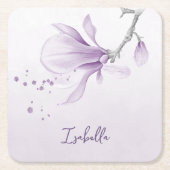 romantische violette Blumen botanische Hochzeit Rechteckiger Pappuntersetzer (Vorderseite)