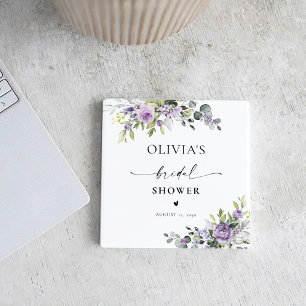 Romantische violette Blumen Brautdusche Untersetze Getränkeuntersetzer