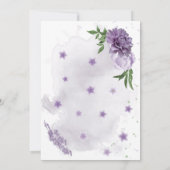 romantische violette Blumen geometrische Hochzeit Einladung (Rückseite)