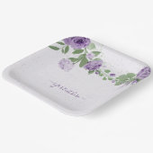 Romantische violette Blumen grüne Blätter botanisc Pappteller (Gewinkelt)