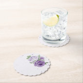Romantische violette Blumen grüne Blätter botanisc Untersetzer (Vor Ort)