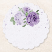 Romantische violette Blumen grüne Blätter botanisc Untersetzer (Vorderseite)