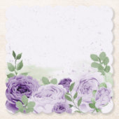 Romantische violette Blumen grüne Blätter botanisc Untersetzer (Vorderseite)