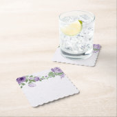 Romantische violette Blumen grüne Blätter botanisc Untersetzer (Vor Ort)