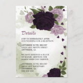 romantische violette Blumen, grüne Details Begleitkarte (Vorderseite)