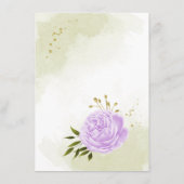 romantische violette Blumen, grüne Details Begleitkarte (Rückseite)