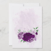 Romantische violette Blumen Grüne Hochzeit Save The Date (Rückseite)