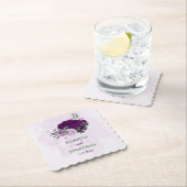 Romantische violette Blumen Grüne Hochzeit Untersetzer (Vor Ort)