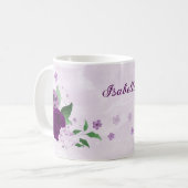 Romantische violette Blumen Kaffeetasse (Vorderseite Links)