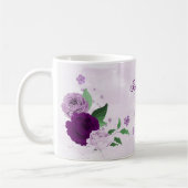 Romantische violette Blumen Kaffeetasse (Links)