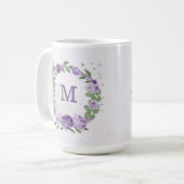 romantische violette Blumen Kaffeetasse (Vorderseite Links)