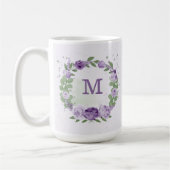 romantische violette Blumen Kaffeetasse (Links)
