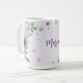 romantische violette Blumen Kaffeetasse (Vorderseite Links)