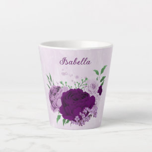 Romantische violette Blumen Milchtasse